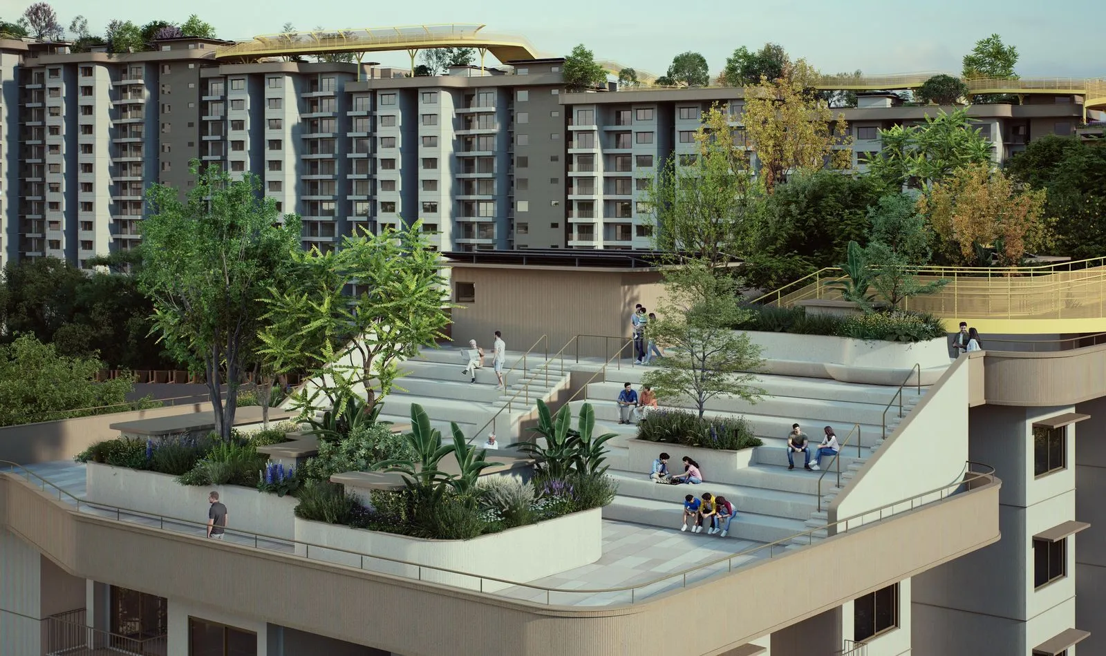 Rooftop terraces on the Ribbon